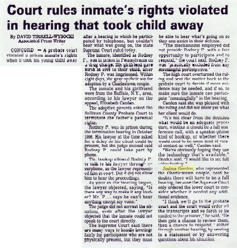 Court rules inmate's rights violated